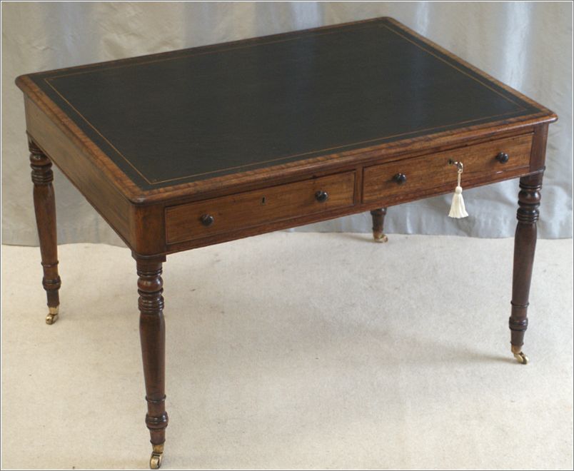 3039 Antique Georgian 4 Drawer Library Table (4)